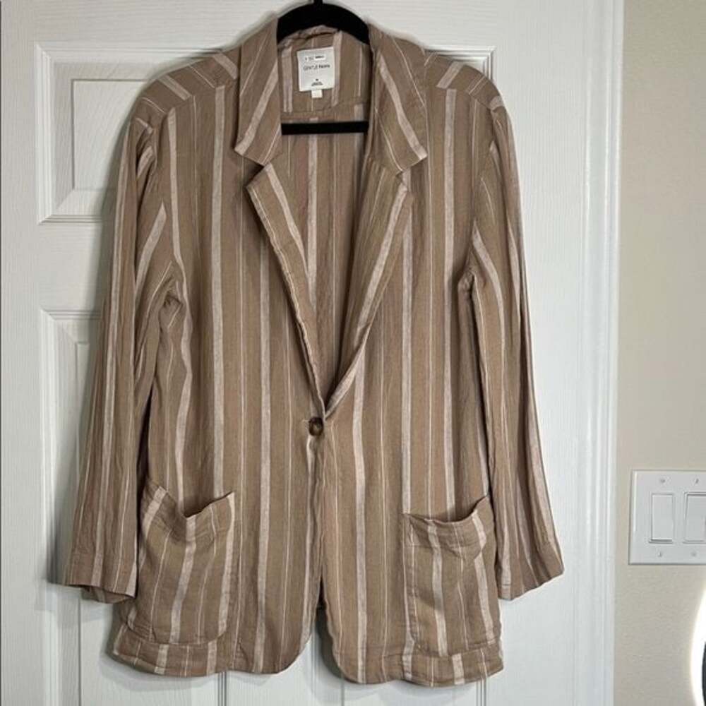 Gentle Fawn Tan Striped Women's Blazer